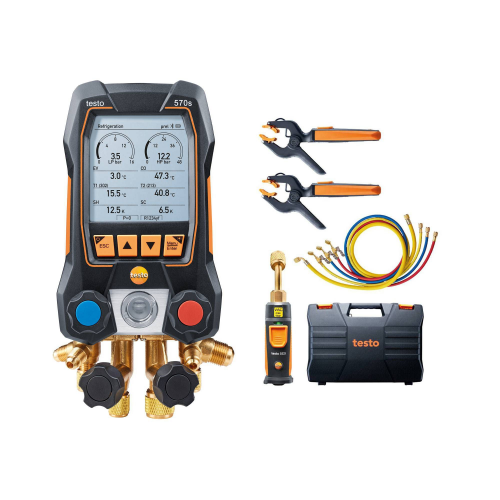 Testo 570s - Inteligentný digitálny servisný prístroj pre vákuum s plniace hadica Bluetooth